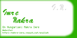 imre makra business card